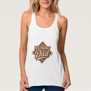 Legendarisk Pappa Vintage Gravyr T-Shirt Design (2 Linne Med Racerback