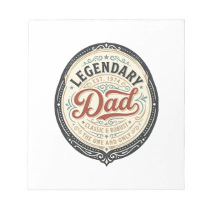 Legendarisk Pappa Vintage Gravyr Tröja Design_1 Anteckningsblock