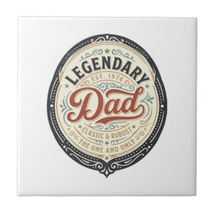 Legendarisk Pappa Vintage Gravyr Tröja Design_1 Kakelplatta