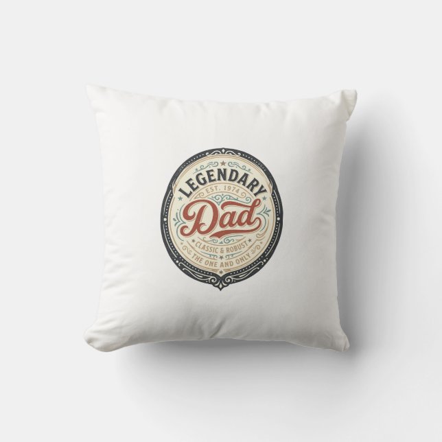 Legendarisk Pappa Vintage Gravyr Tröja Design_1 Kudde (Framsida)