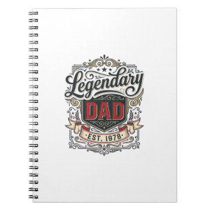 Legendarisk Pappa Vintage Gravyr Tröja Design (3)_ Anteckningsbok