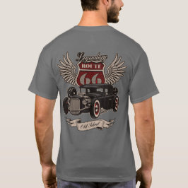Legendarisk Route 66 Hot Rod Tärningpar Old School T Shirt