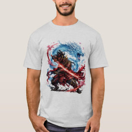 Legendarisk Samuraj & Blå Drakmugg | Japansk Krig T Shirt