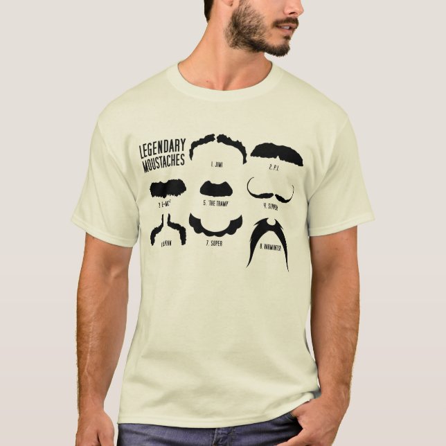 Legendarisk skjorta för Moustache T Tee Shirt (Framsida)