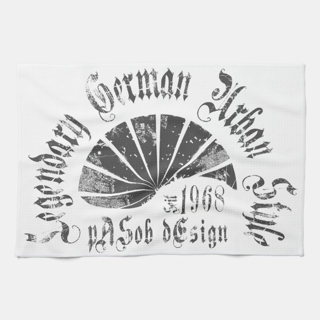 Legendarisk tysk urban stil kökshandduk (Horisontell)