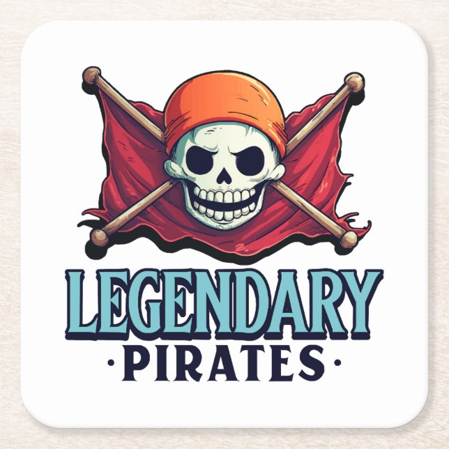Legendariska pirater underlägg papper kvadrat (Framsidan)