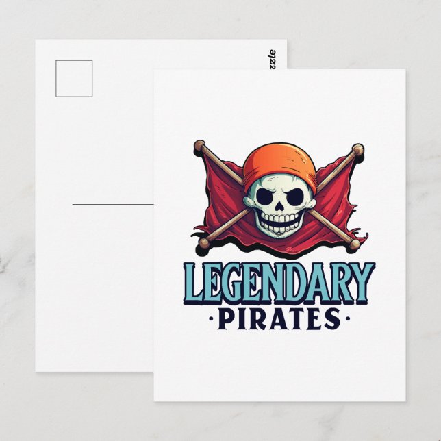 Legendariska pirater vykort (Fram/baksida)
