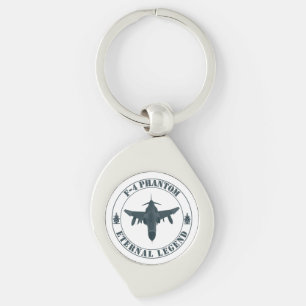 Legendariskt F-4 Phantom jaktflygplan Swirl Silverfärgad Nyckelring