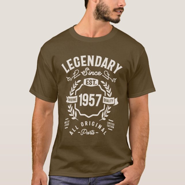 Legendary 1957 66 Birthday Gifts 66 Years T Shirt (Framsida)