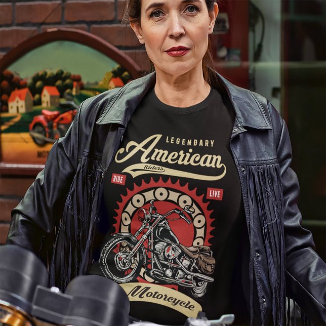 Legendary American Riders Motorcle Biker T Shirt (Skapare uppladdad)