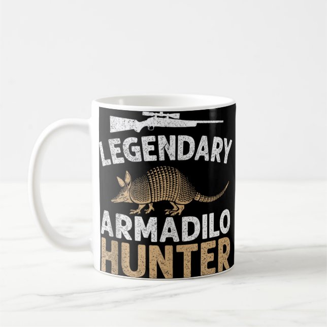 Legendary Armadillo Hunter Funny Armadillos Haunti Kaffemugg (Vänster)