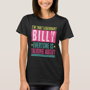 Legendary Billy First Namn Funny Quote för Billy T Shirt