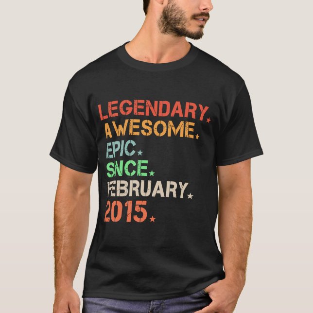 Legendary Fantastisk Epic sedan februari 2015 Retr T Shirt (Framsida)