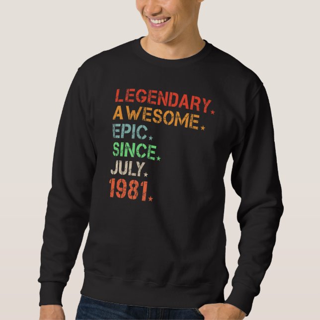 Legendary Fantastisk Epic sedan juli 1981 Retro Bi Lång Ärmad Tröja (Framsida)