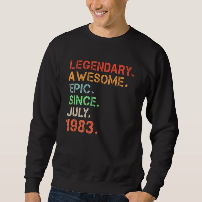 Legendary Fantastisk Epic sedan juli 1983 Retro Bi Lång Ärmad Tröja (Framsida)