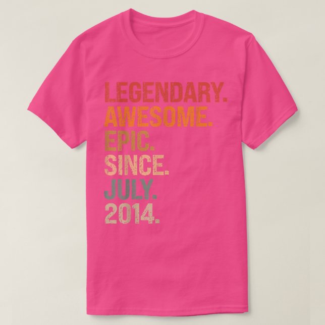 Legendary Fantastisk Epic sedan juli 2014 8th Birt T Shirt (Design framsida)