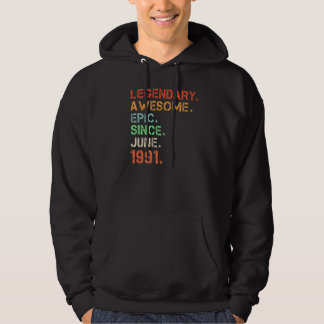 Legendary Fantastisk Epic sedan juni 1991 Retro Bi Hoodie