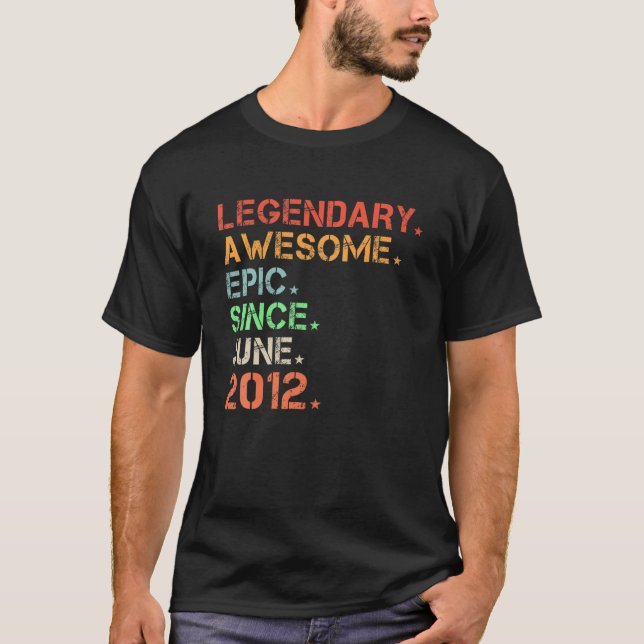 Legendary Fantastisk Epic sedan juni 2012 Retro Bi T Shirt (Framsida)