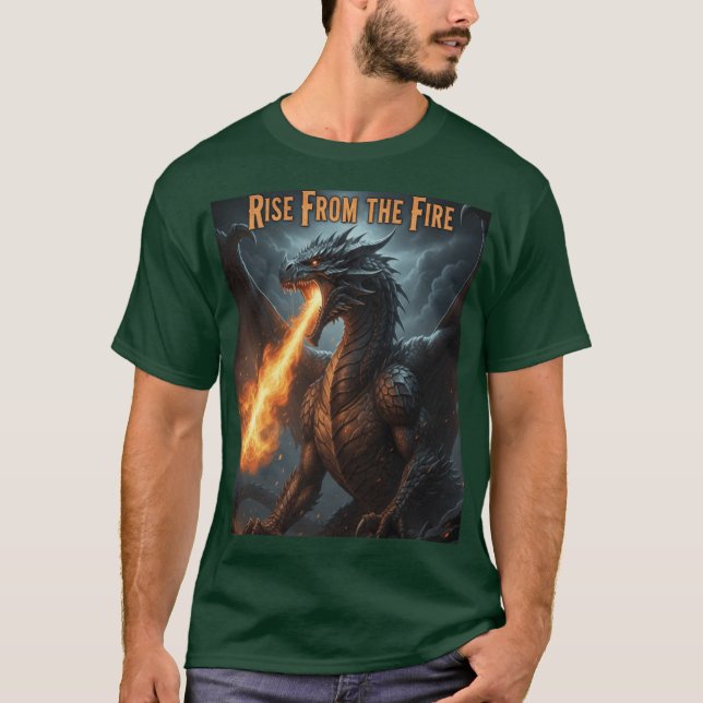 Legendary Fire Dragon – Rise & Strength Motivation T Shirt (Framsida)