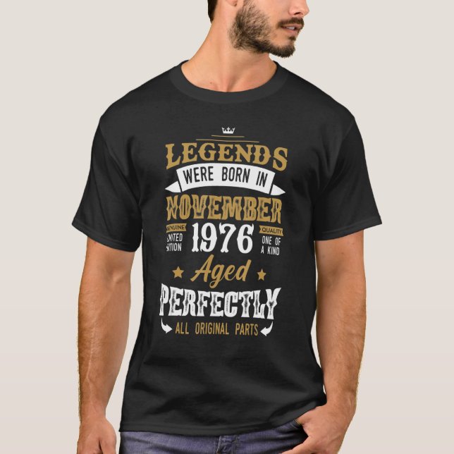 Legendary föddes i november 1976-2013 Lycklig B T Shirt (Framsida)