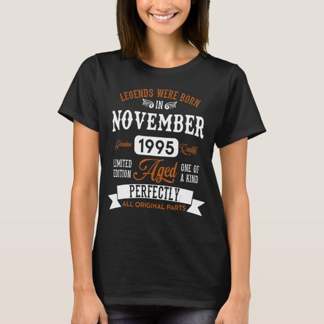 Legendary föddes i november 1995-2013 Lycklig B T Shirt (Framsida)