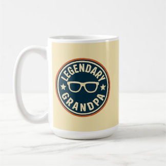 legendary grandpa retro badge kaffemugg