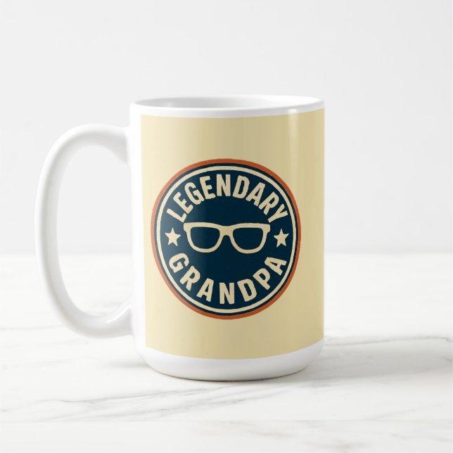 legendary grandpa retro badge kaffemugg (Vänster)
