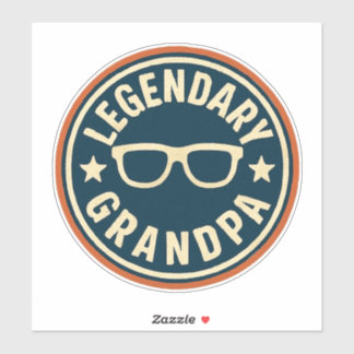 legendary grandpa retro badge klistermärken