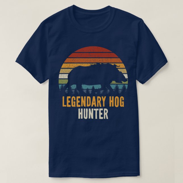 Legendary Hog Hunter Boar Hunting Hog Hunter Gris  T Shirt (Design framsida)