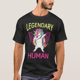 Legendary Human Dabbing Dancing Unicorn Gamer T Shirt