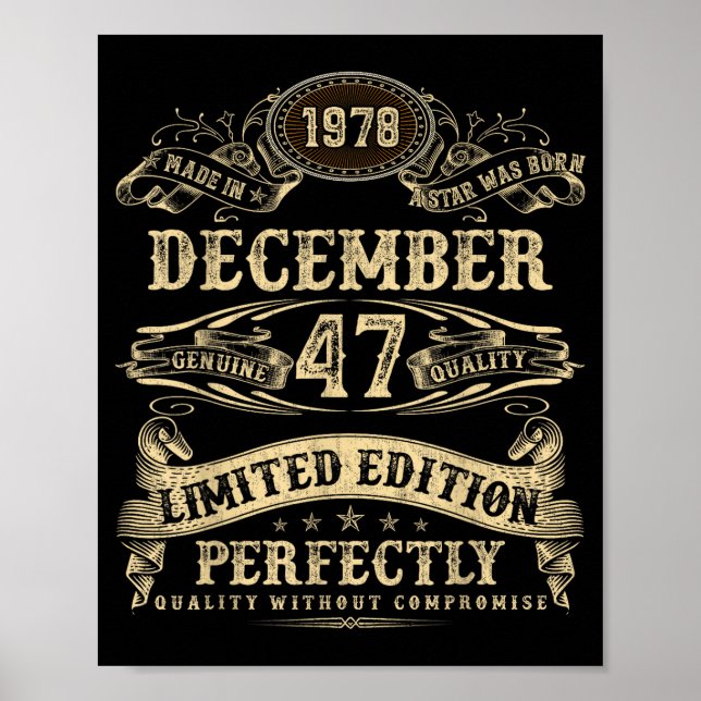 Legendary Man Born December 1978 47th Birthday  Poster (Framsidan)