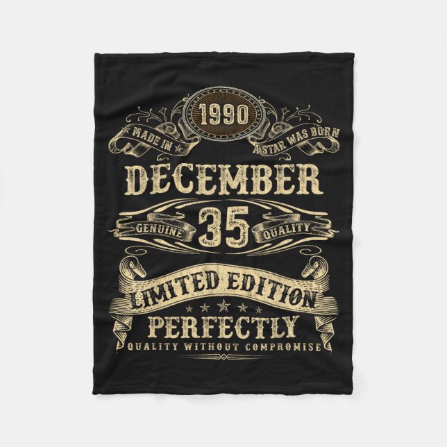 Legendary Man Born December 1990 35th Birthday  Fleecefilt (Framsidan)