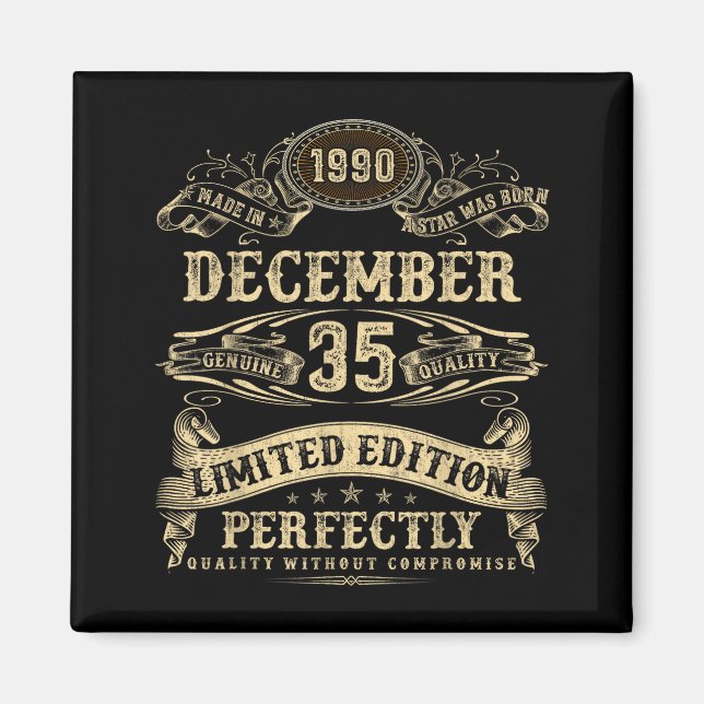 Legendary Man Born December 1990 35th Birthday  Magnet (Framsidan)