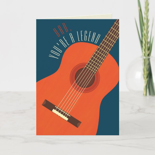 Legendary Pappa Guitar Birthday Card Kort (Framsida)