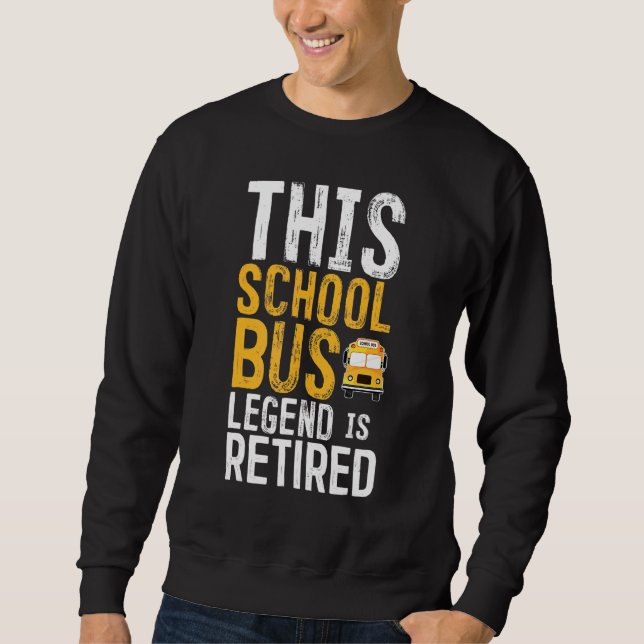 Legendary Pension Retrött School Buss Driver Lång Ärmad Tröja (Framsida)