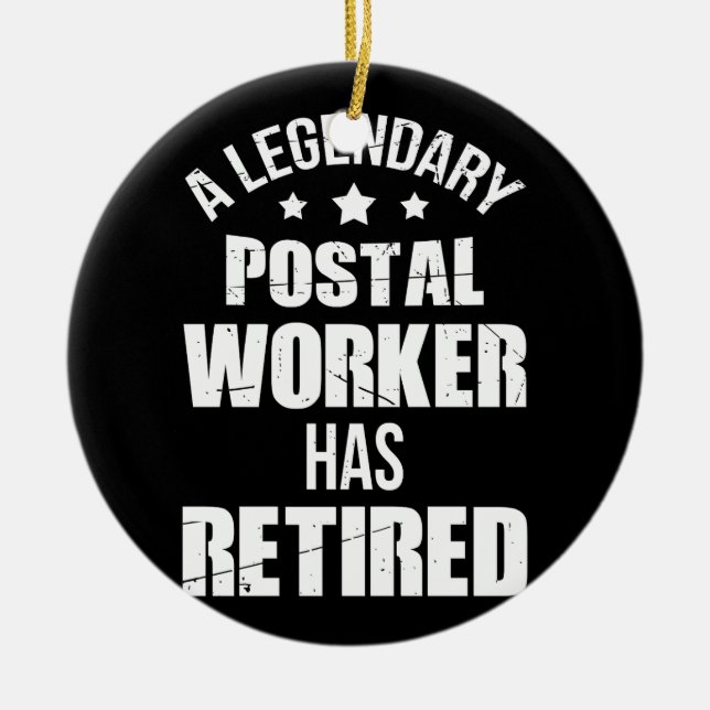 Legendary Postal Worker har blivit pensionerad Julgransprydnad Keramik (Framsidan)
