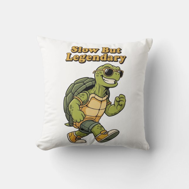 Legendary Retro Turtle Square Comfort Pillow Kudde (Framsida)