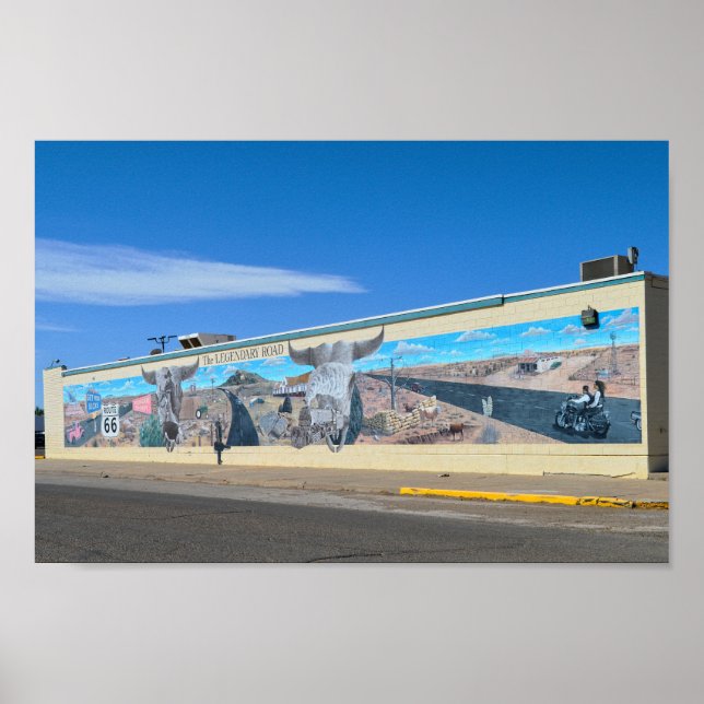 Legendary Road Mural, Route 66, Tucumcari Poster (Framsidan)