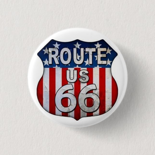 *LEGENDARY ROUTE 66 BADGE/BUTTON* KNAPP (Framsida)