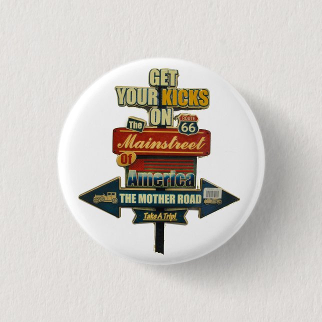 *LEGENDARY ROUTE 66 BUTTON** KNAPP (Framsida)
