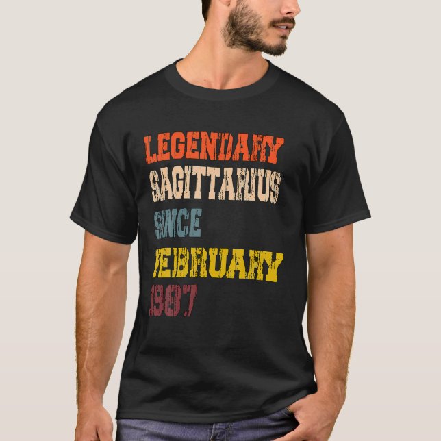 Legendary Sagittarius Since February 1987 T Shirt (Framsida)