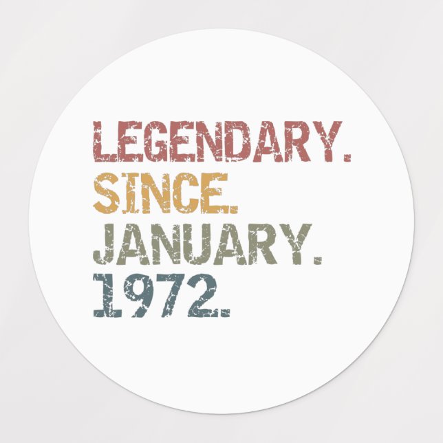 Legendary since January 1972 Klistermärke (Design 3)