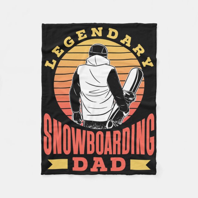 Legendary Snowboarding Pappa Snowboarder Snowboard Fleecefilt (Framsidan)