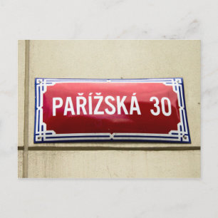 Legendary Street Sign of Prag Vykort