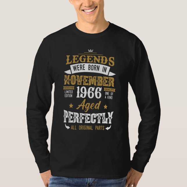 Legendary Were Born In November 1966 u2013 Happy B T Shirt (Framsida)