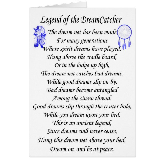 Legenddreamcatcher Hälsningskort (Framsidan)
