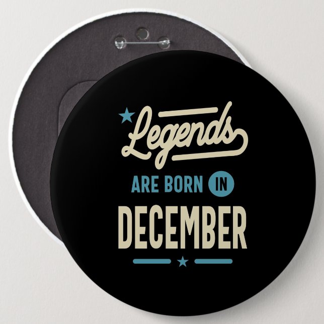 Legenden är född i december - 19 december knapp (Framsida & baksida)