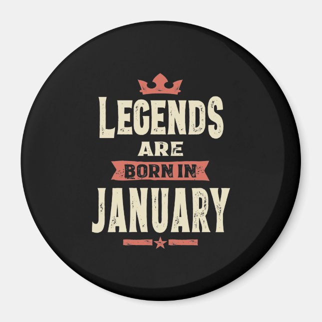 Legenden är född i januari - januari magnet (Framsidan)
