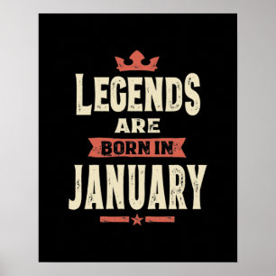 Legenden är född i januari - januari poster