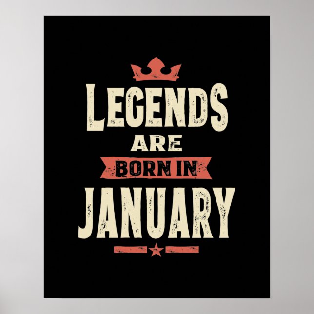 Legenden är född i januari - januari poster (Framsidan)